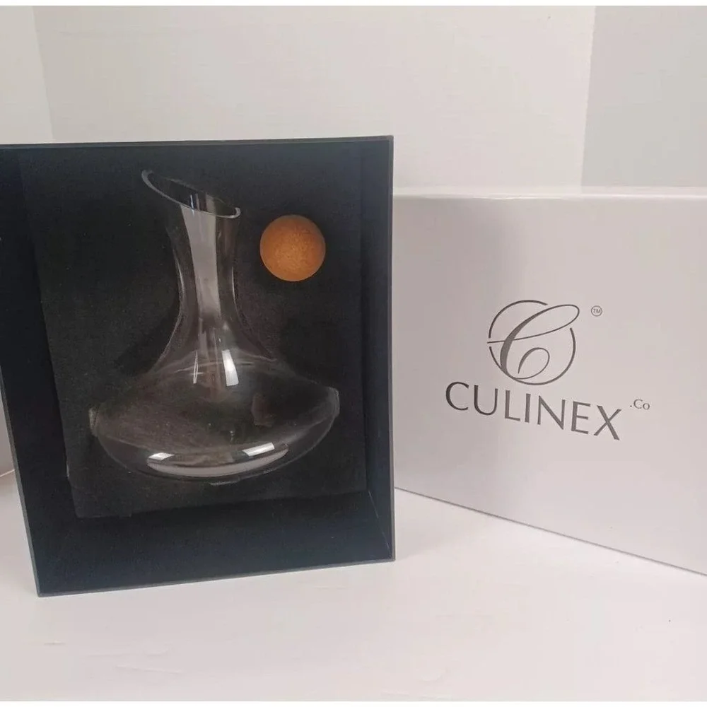 Culinex Crystal‎ Decanter kinetic Clear Elegant Design cork stopper modern wine